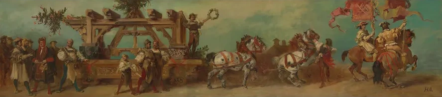 Entwurf zum Festzug 1879 Die Zimmerleute