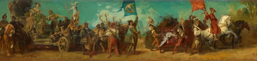 Entwurf Zum Festzug 1879 Festwagen Der Jagd