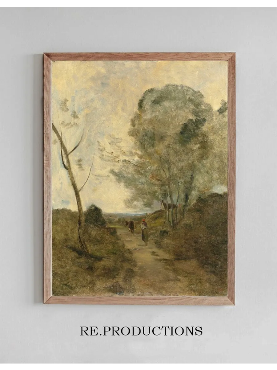 Environs D arleux, Paysanne Conduisant Une Vache Au P turage, Effet De Matin