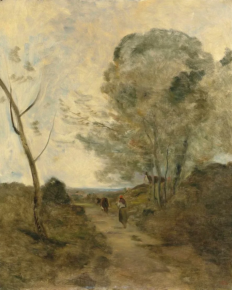 Environs D arleux, Paysanne Conduisant Une Vache Au P turage, Effet De Matin