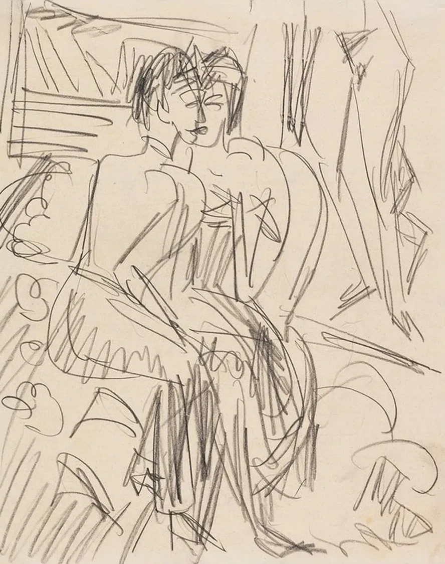 Erna und Gerda im Atelier