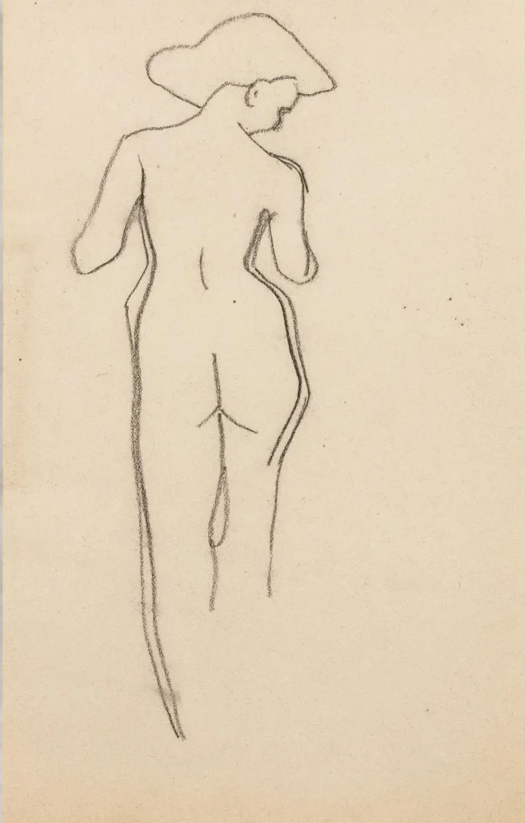 Esquisse de Femme Nue de Dos