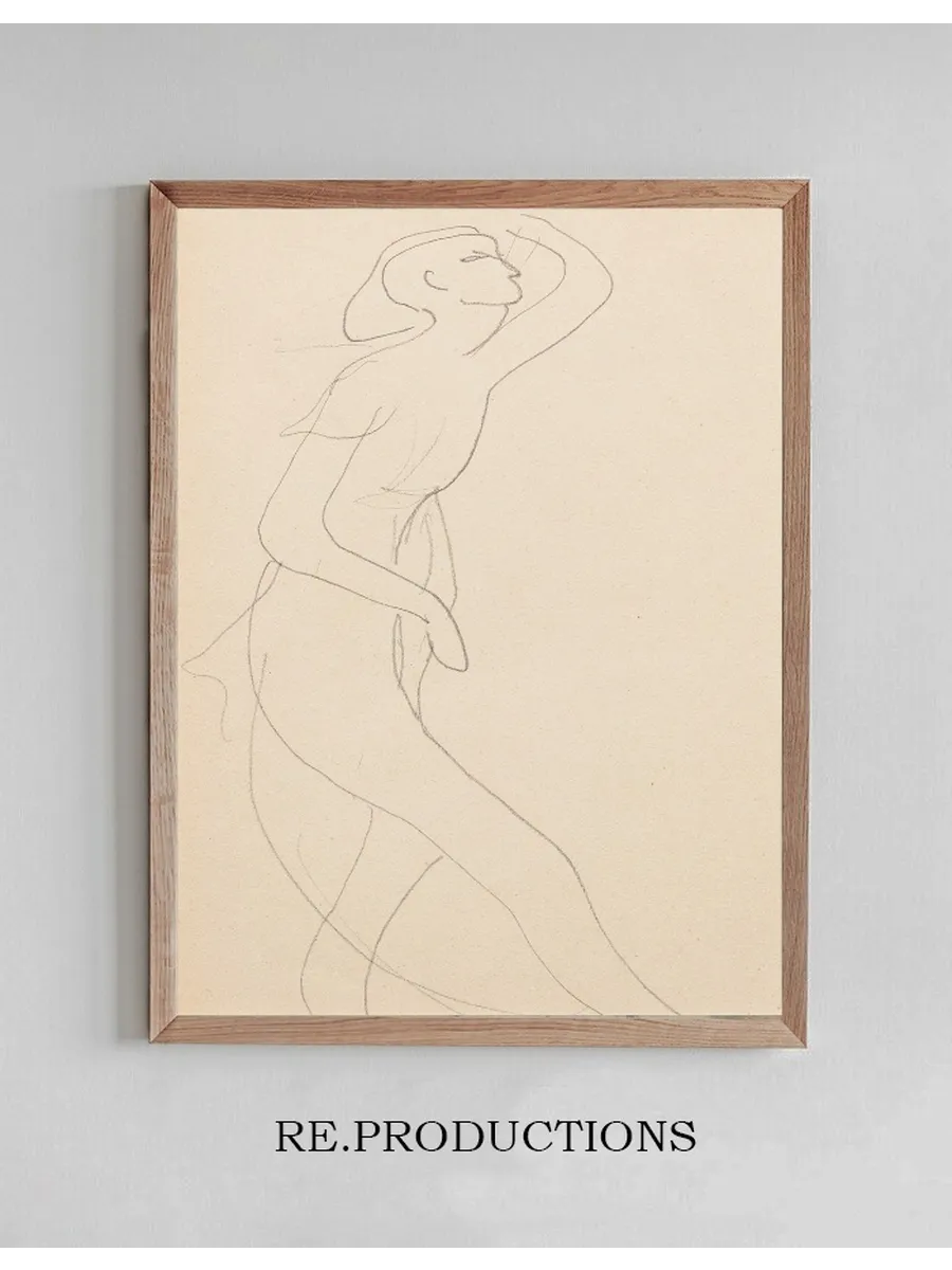 Esquisse de Femme Nue de Profil Droit, Bras Gauche Relev