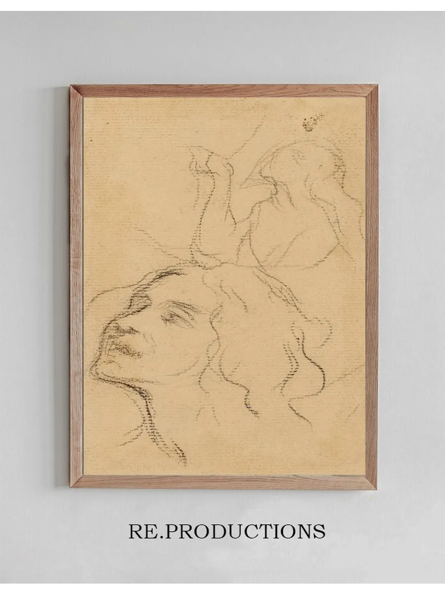 Etude D Une Femme En Buste et D Un Visage de Femme