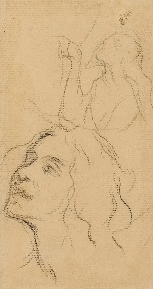 Etude D Une Femme En Buste et D Un Visage de Femme