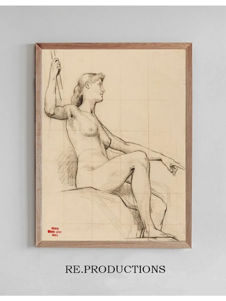 Etude D Une Femme Nue Assise