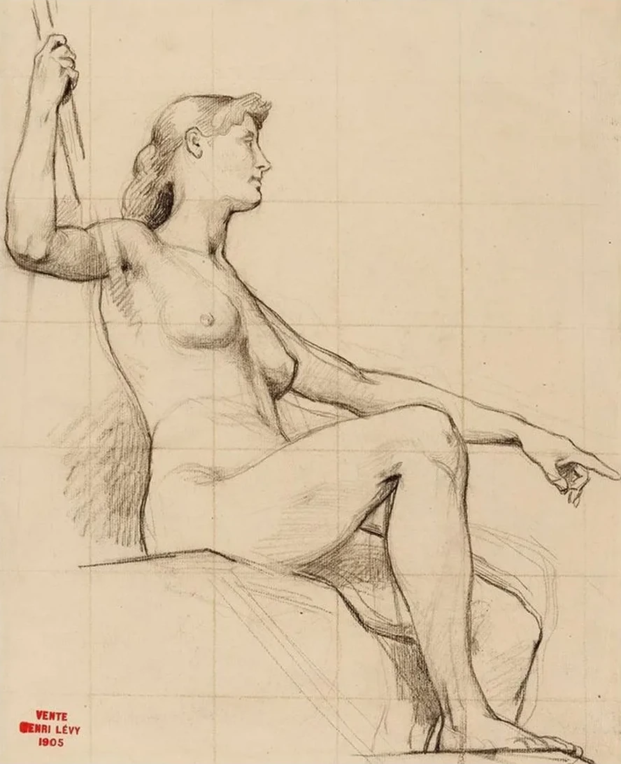 Etude D Une Femme Nue Assise