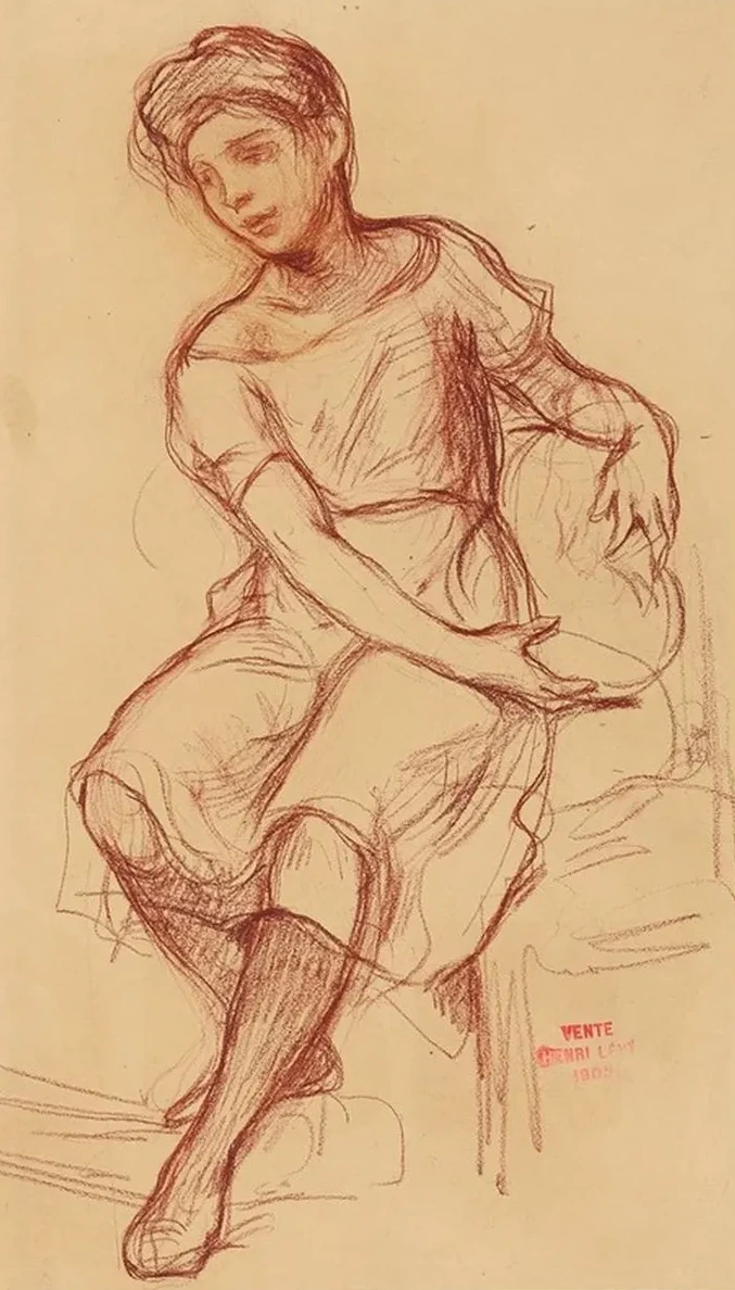 Etude de Femme Assise Sur Une Chaise