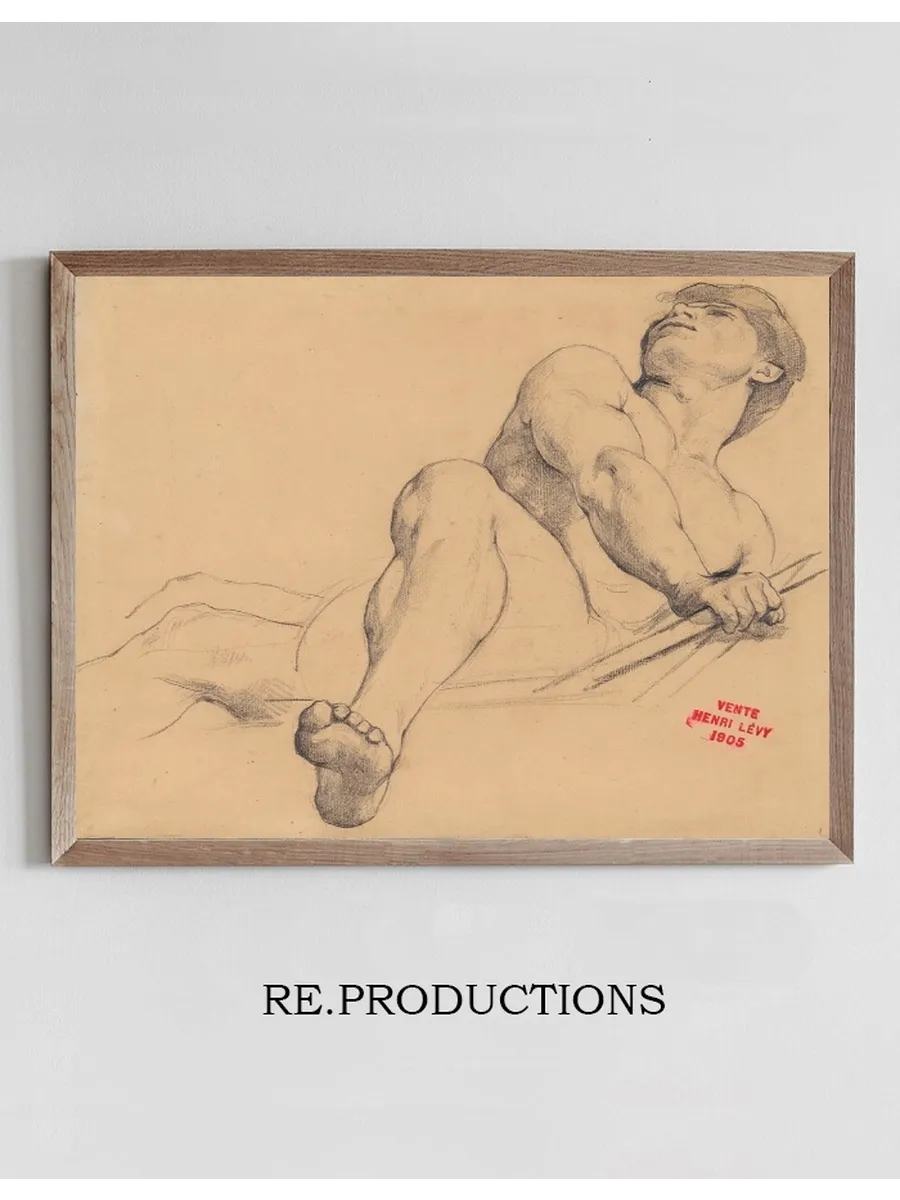 Etude de Jeune Homme Allong, le Pied Gauche En Avant