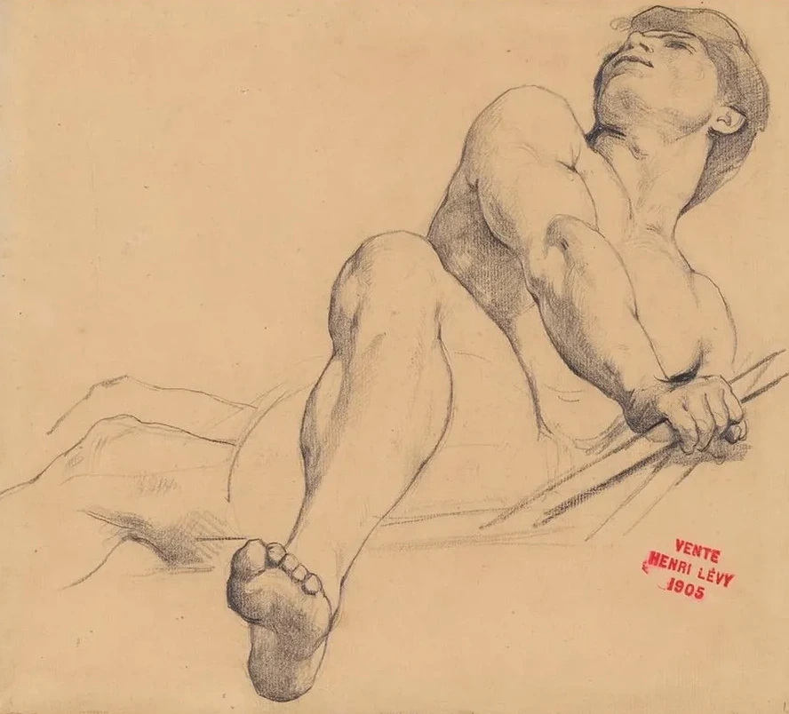 Etude de Jeune Homme Allong, le Pied Gauche En Avant