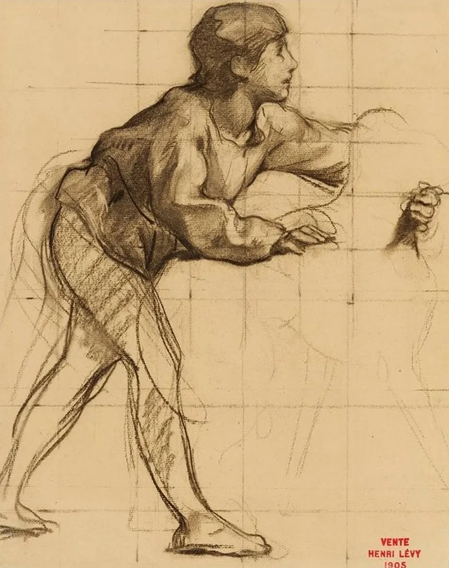 Etude de Jeune Homme Entourant Un Animal