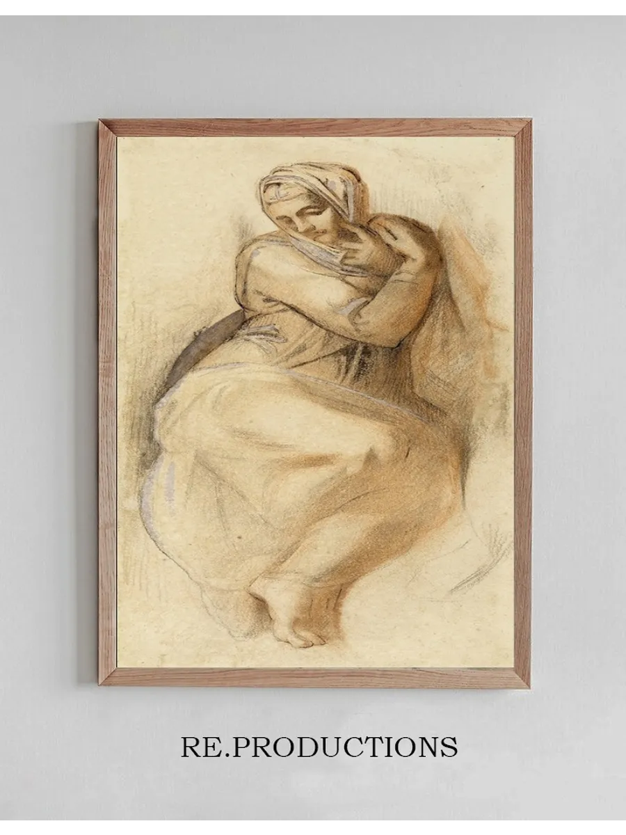 Etude de la Vierge du Jugement Dernier de la Chapelle Sixtine Rome, par Michel - Ange