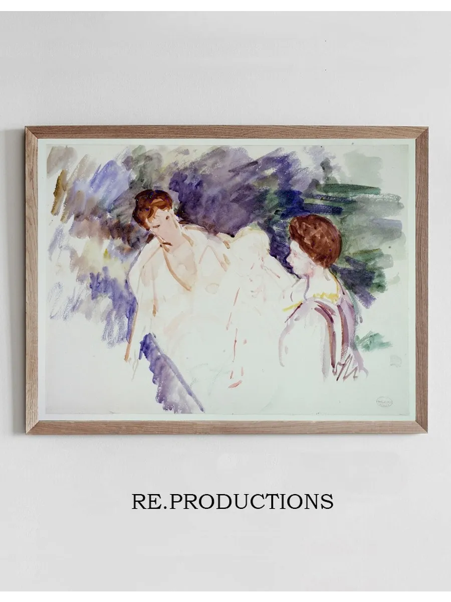 Etude Pour le Bain Deux Femmes et Un Enfant Dans Une Barque