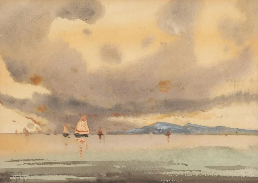 Euganian Hills from the Lagoon Low Tide