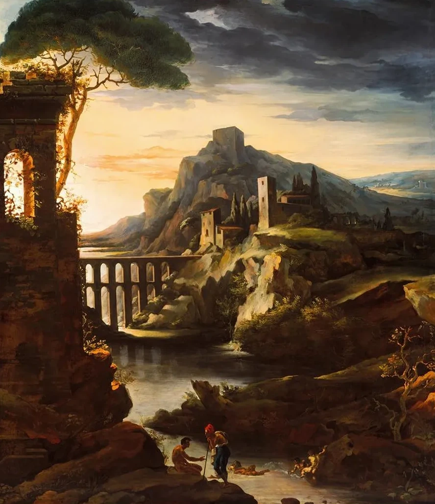 Evening Landscape with an Aqueduct