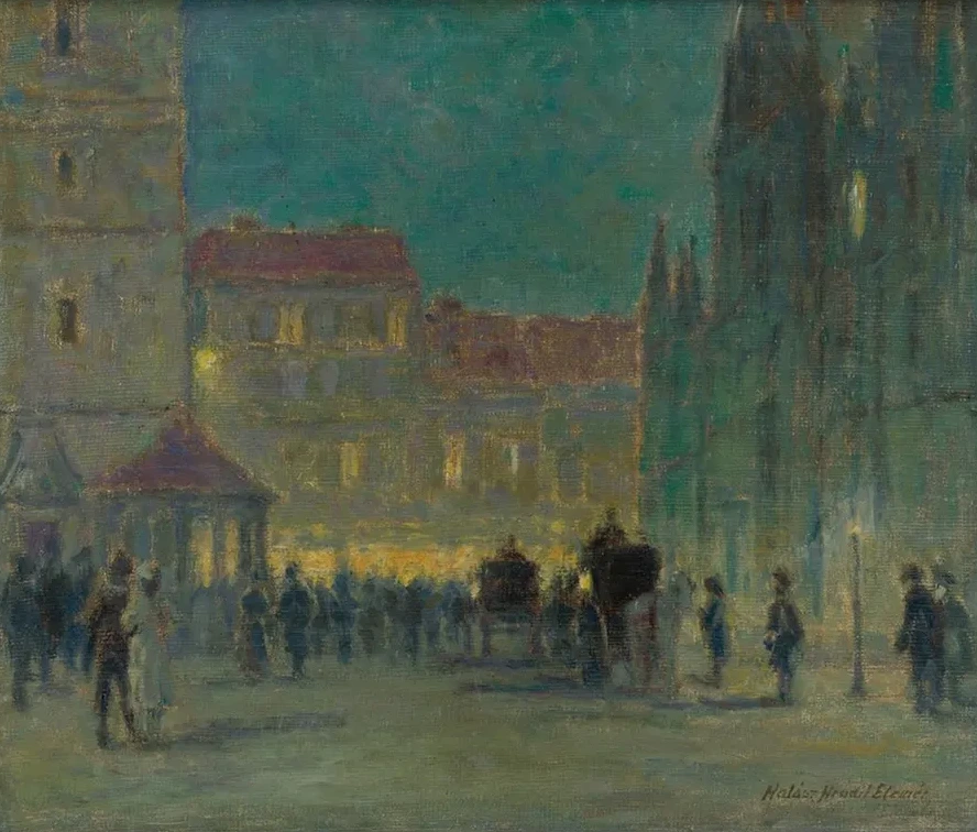 Evening in Front of the St. Elisabeth Cathedral