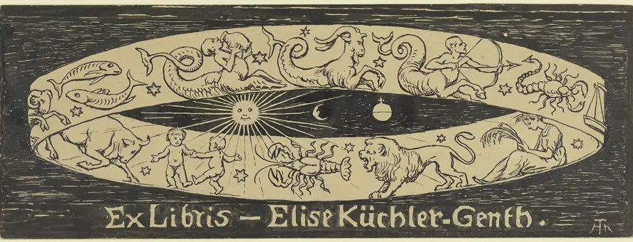 Exlibris Elise K chler - Genth