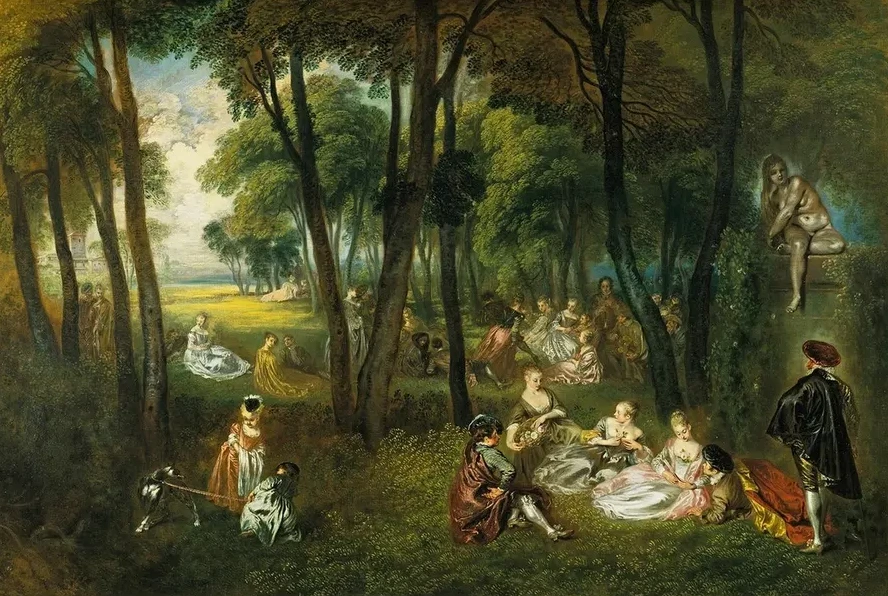 F Te Galante in a Wooded Landscape