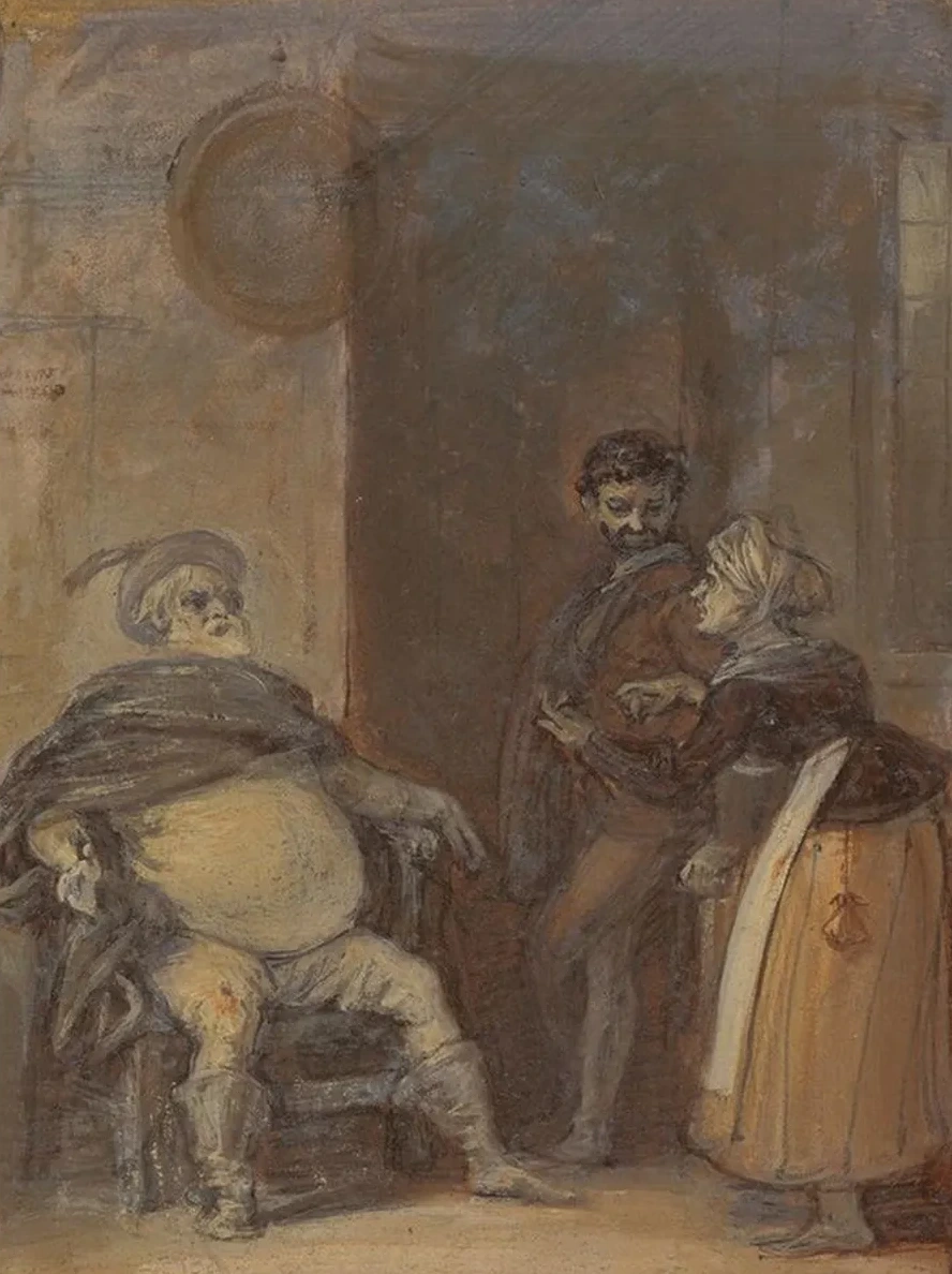 Falstaff with Mistress Quickly and Bardolph