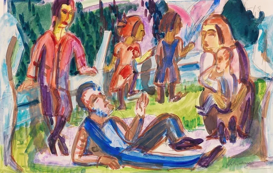 Familie Auf Der Wiese