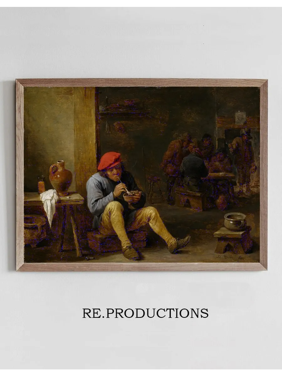 Farmer in a Tavern, Lighting his Pipe