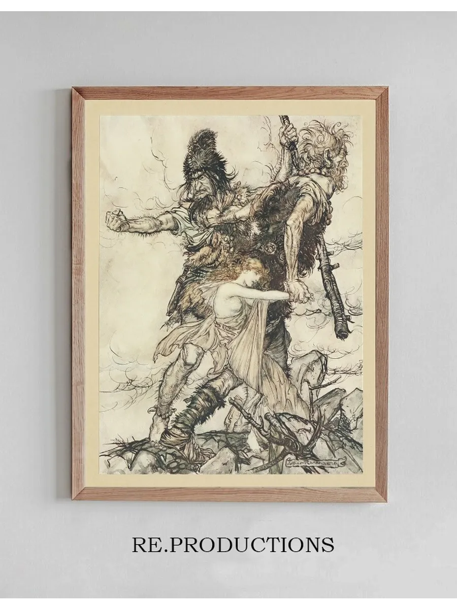 Fasolt Suddenly Seizes Freia and Drags Her to One Side with Fafner