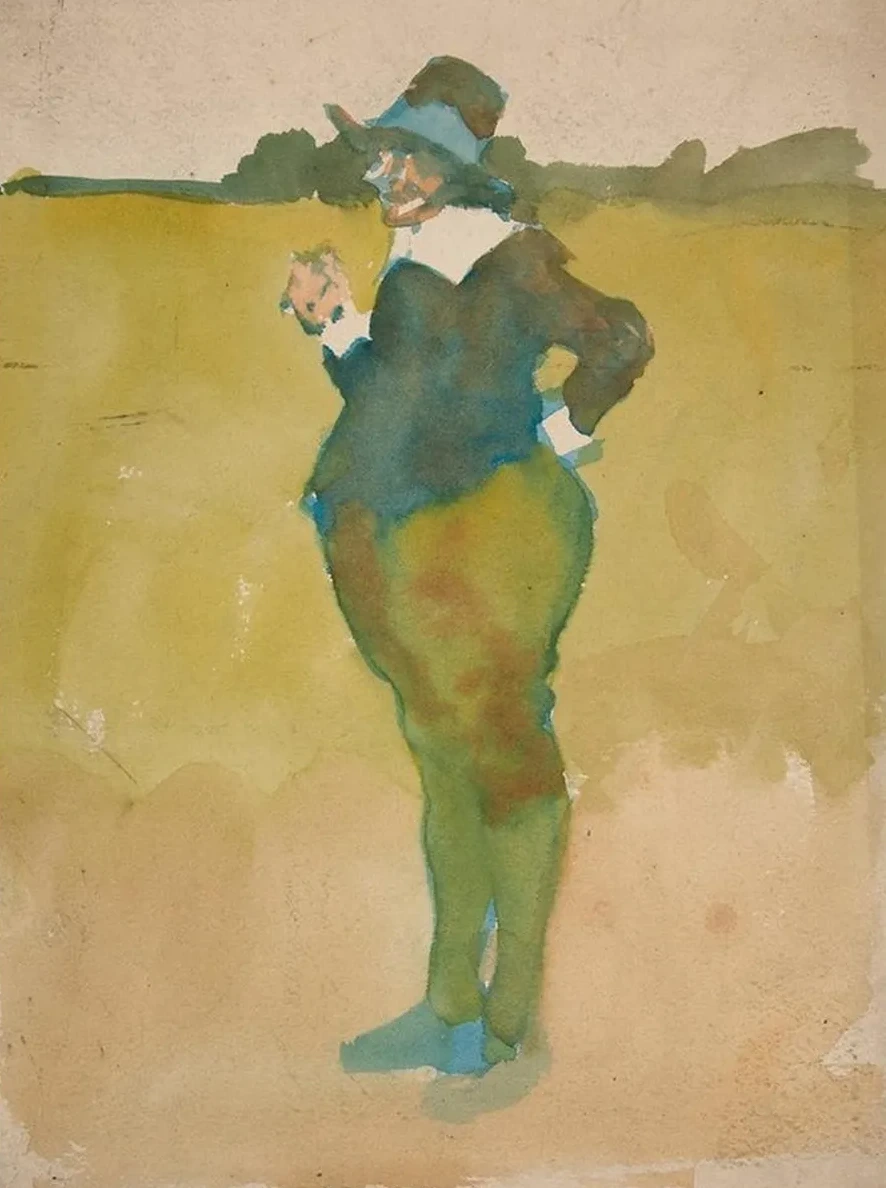 Fat Man in Landscape