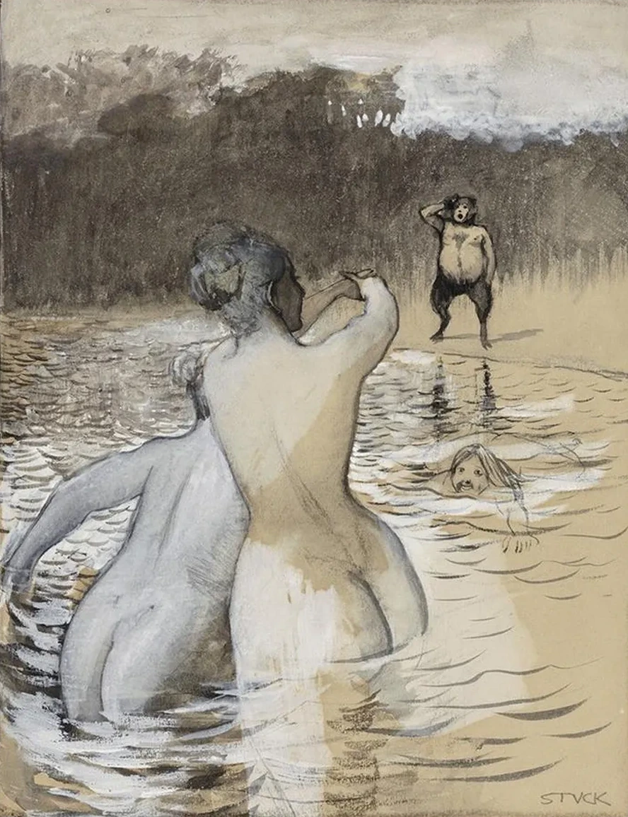 Faun Und Badende Nixen