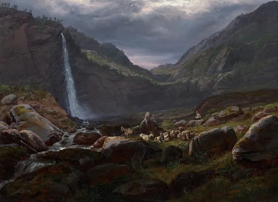 Feige Waterfall (feigefossen), Lysterfjord, Norway