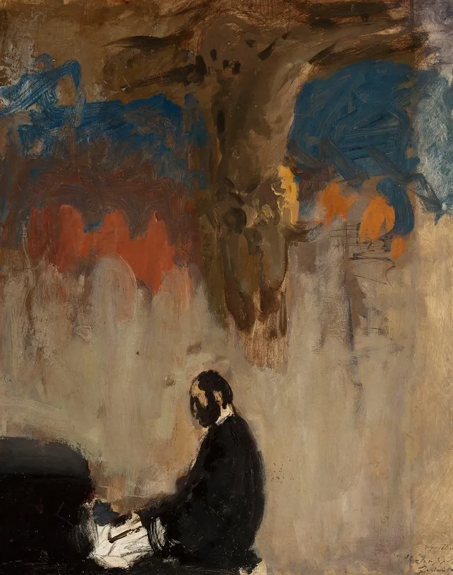 Feliks Jasie Ski at the Organ, Sketch