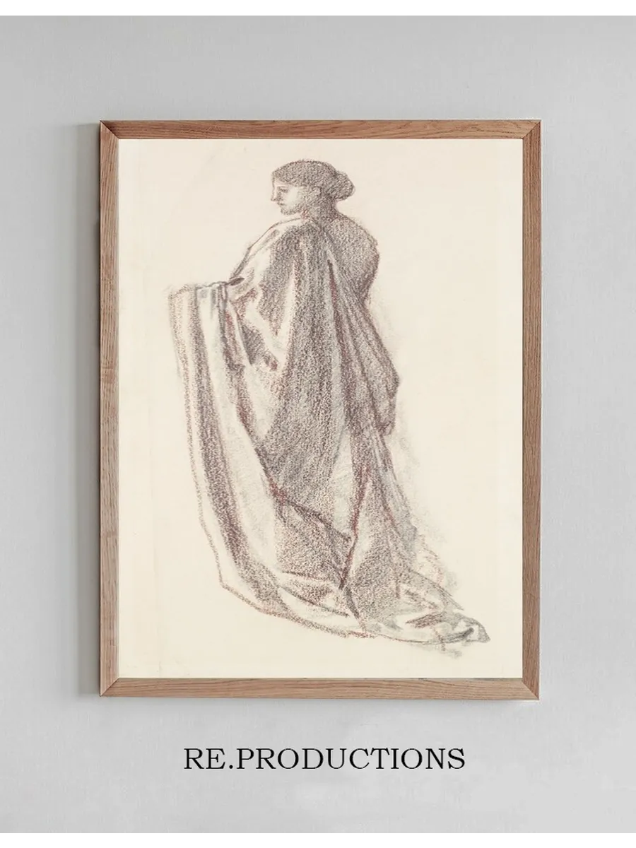 Female Drapery Study Background Figure for St Theophilus and the Angel
