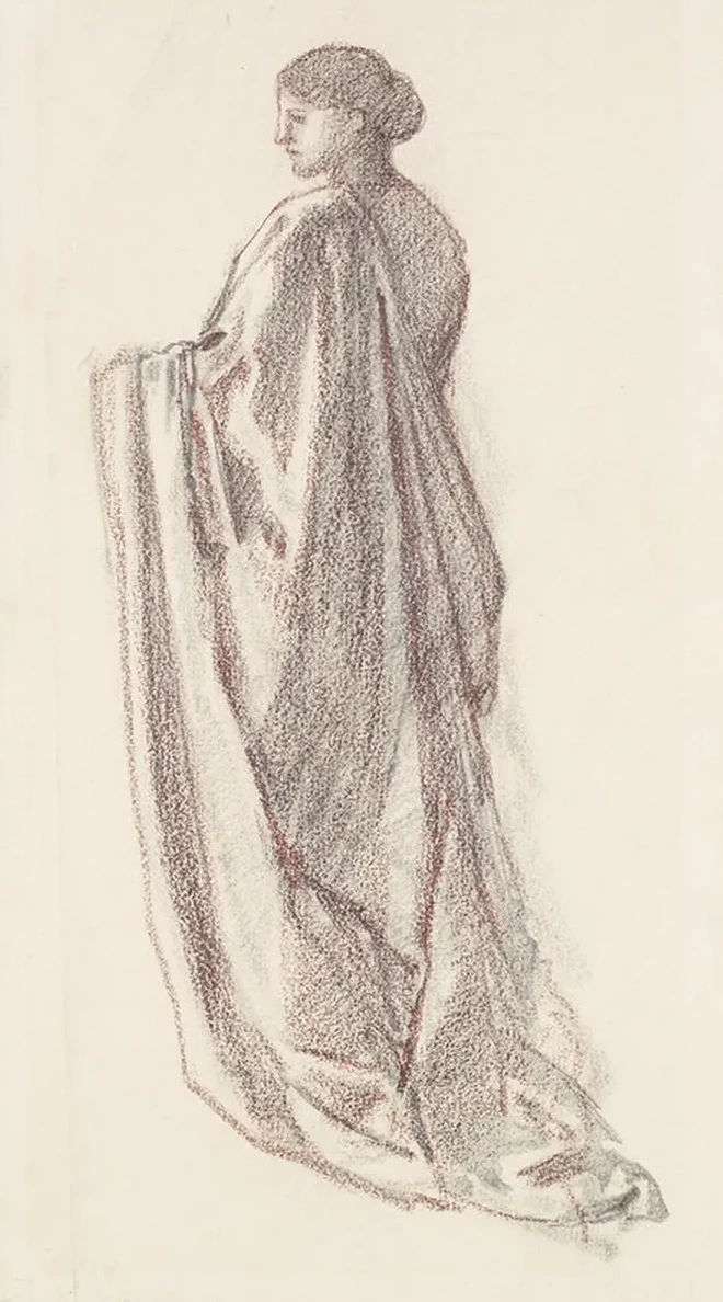 Female Drapery Study Background Figure for St Theophilus and the Angel