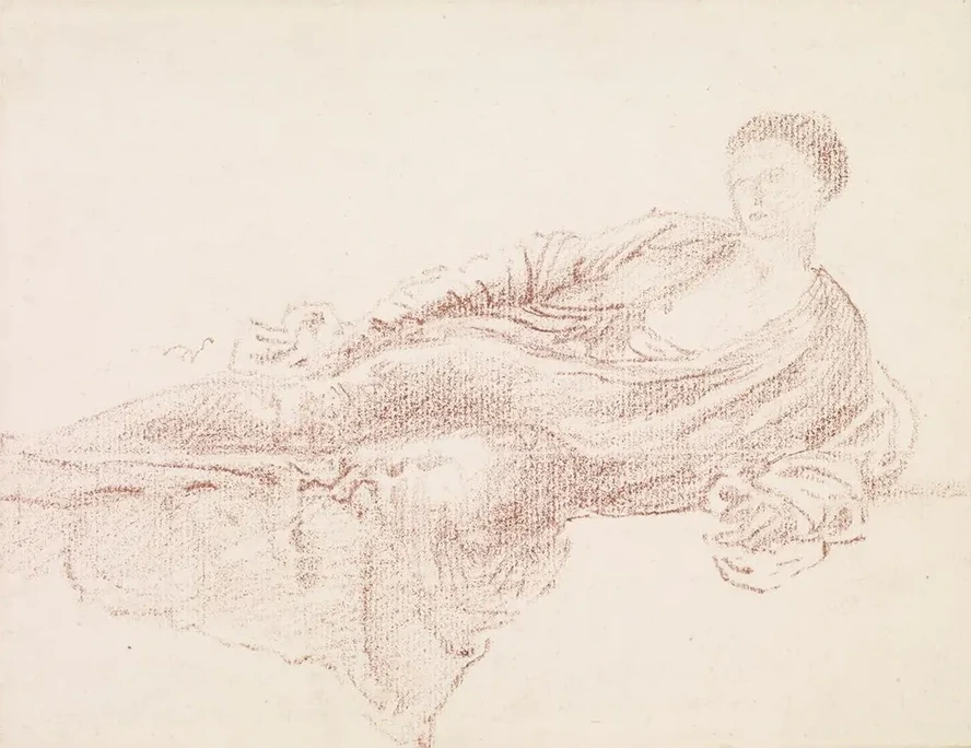 Female Drapery Study of a Reclining Figure