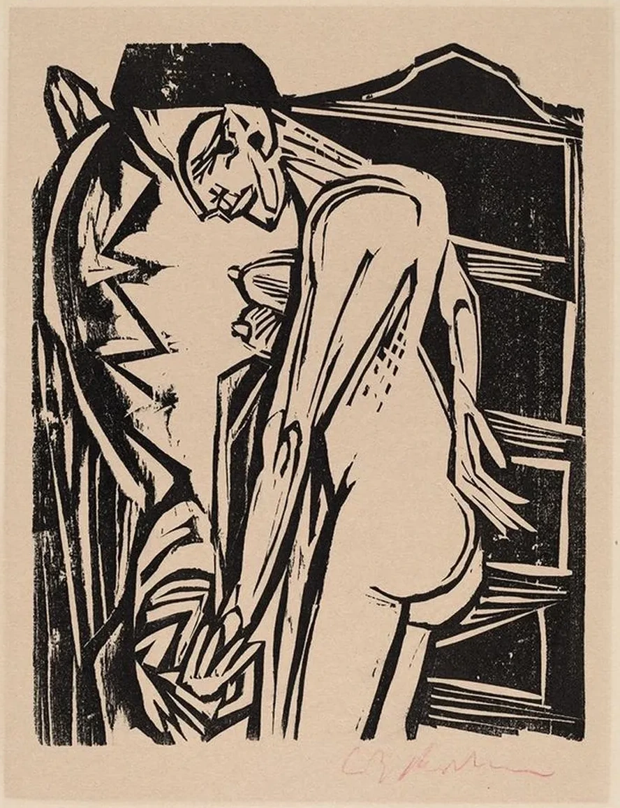 Female Nude Before a Cabinet