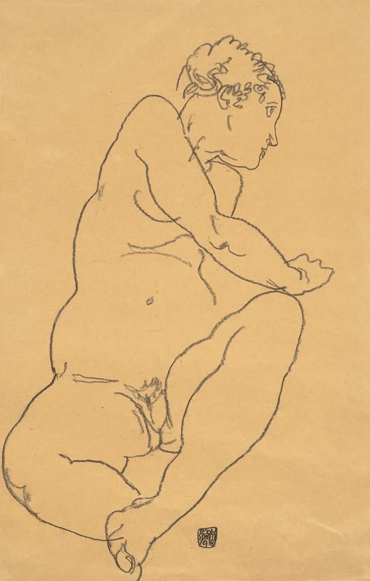 Female Nude Bending to the Left