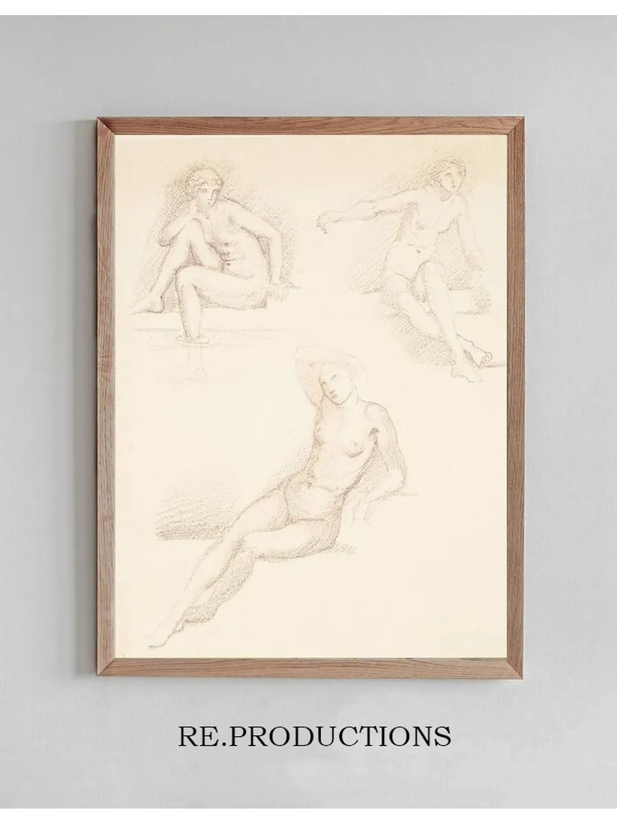 Female Nude Three Studies of a seated Girl