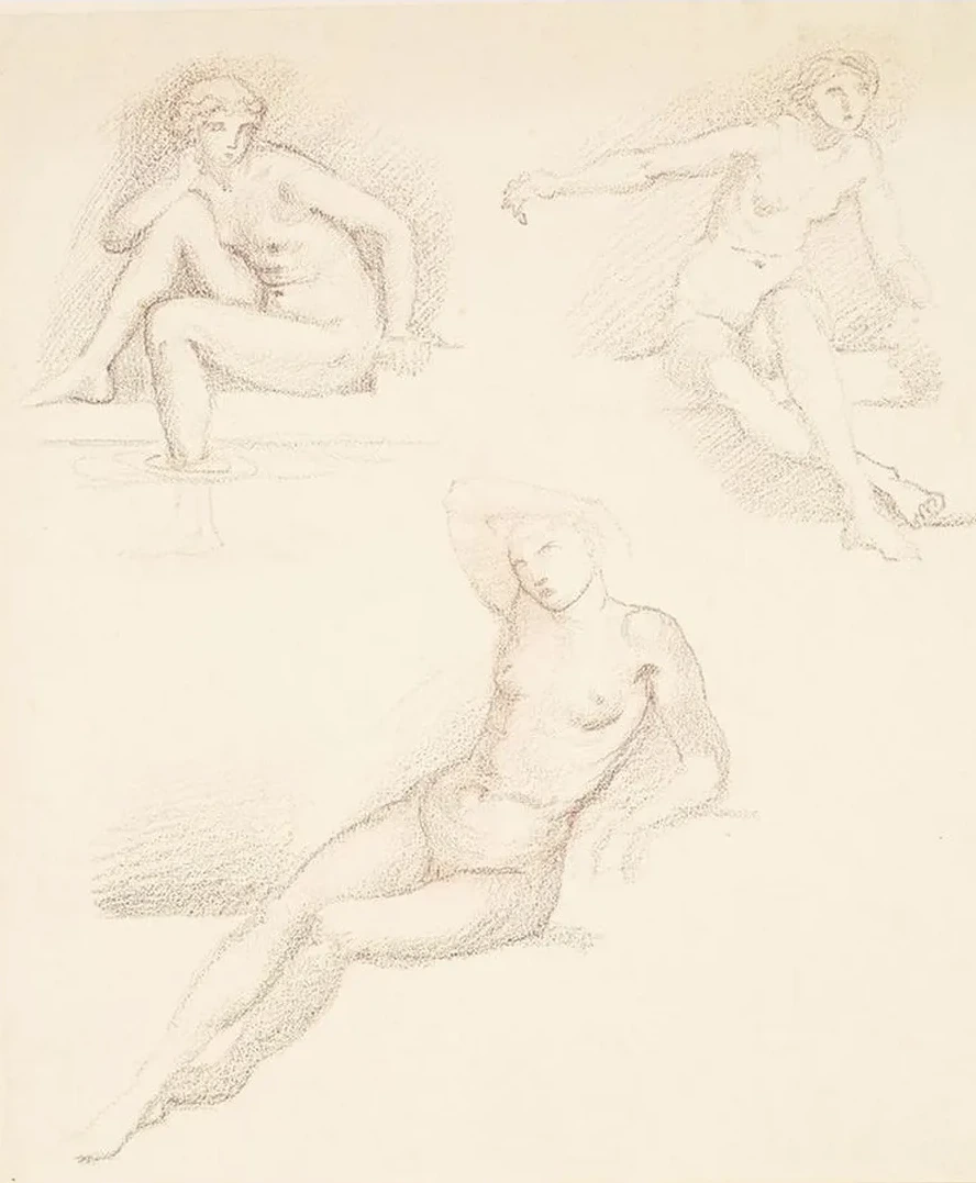 Female Nude Three Studies of a seated Girl