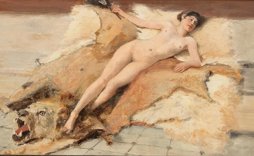 Female Nude on a Lion Pelt