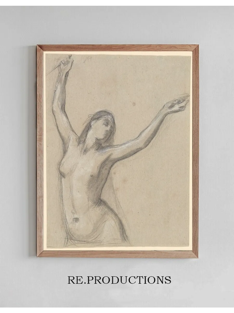 Female Nude, Arms Upraised