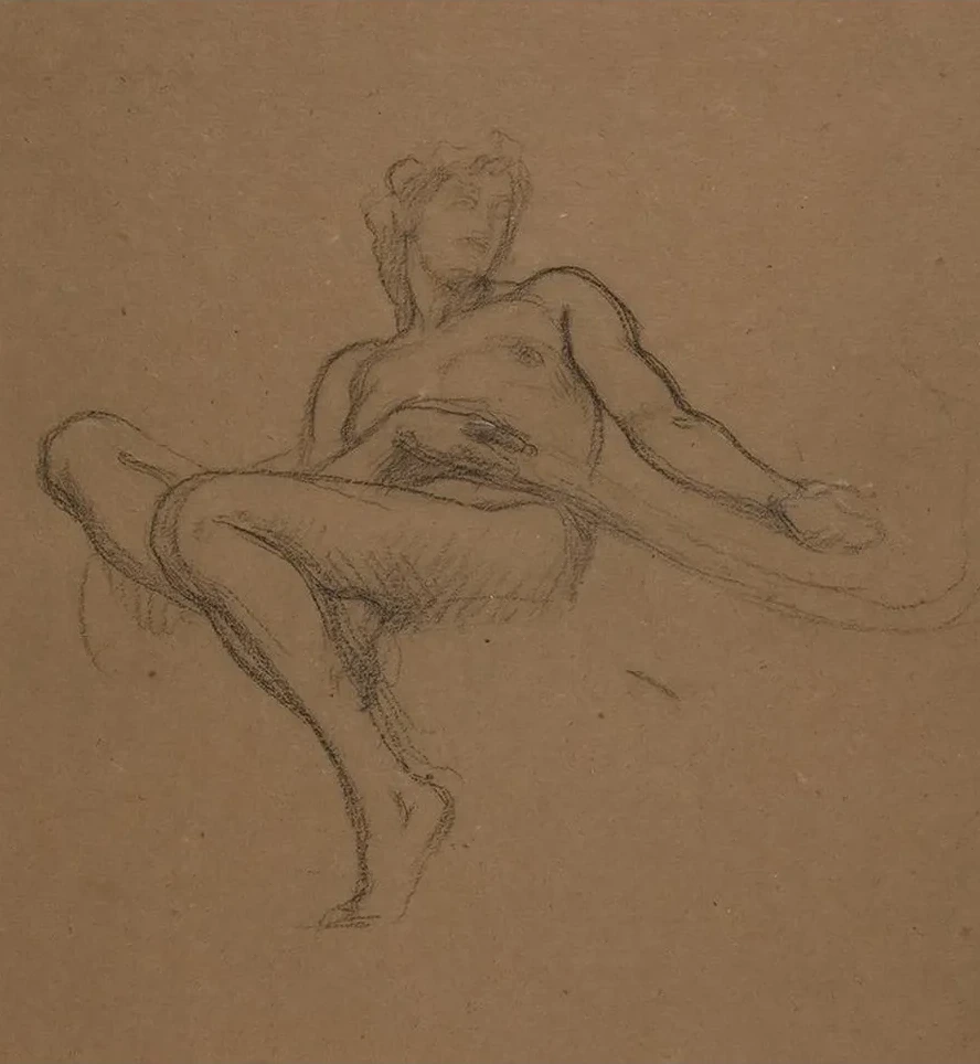 Female Nude Seated, Study for the Garden of the Hesperides