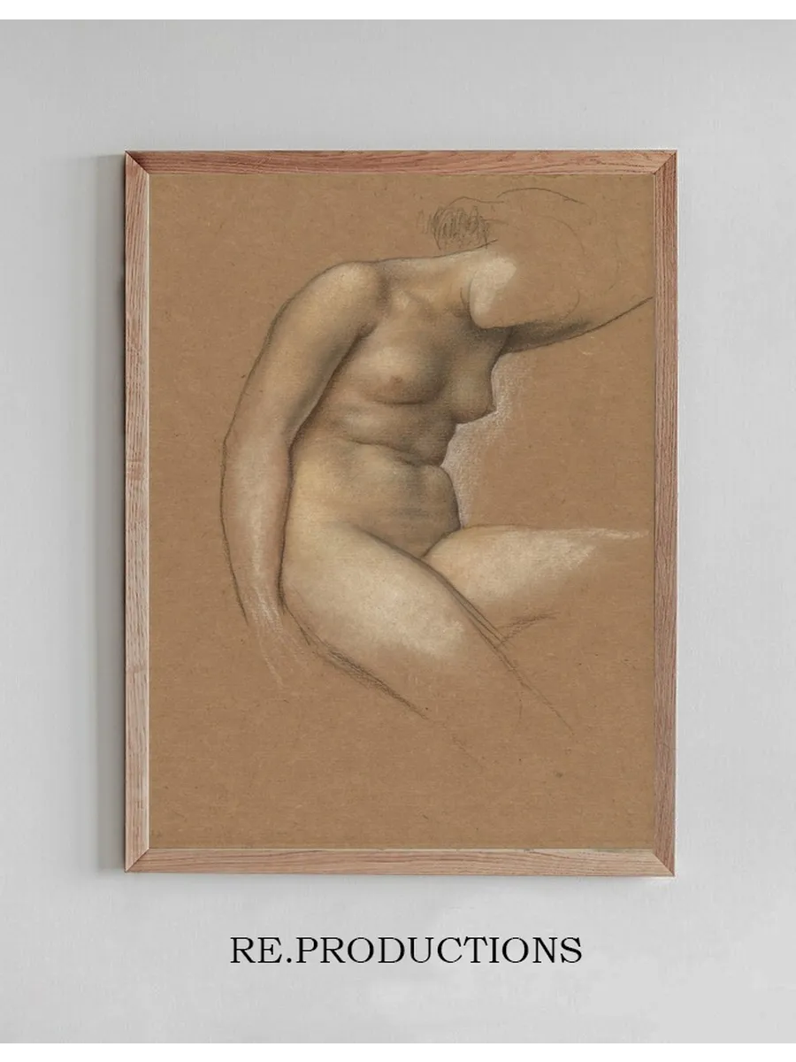 Female Nude Study for Moonbeams Dipping into the Sea
