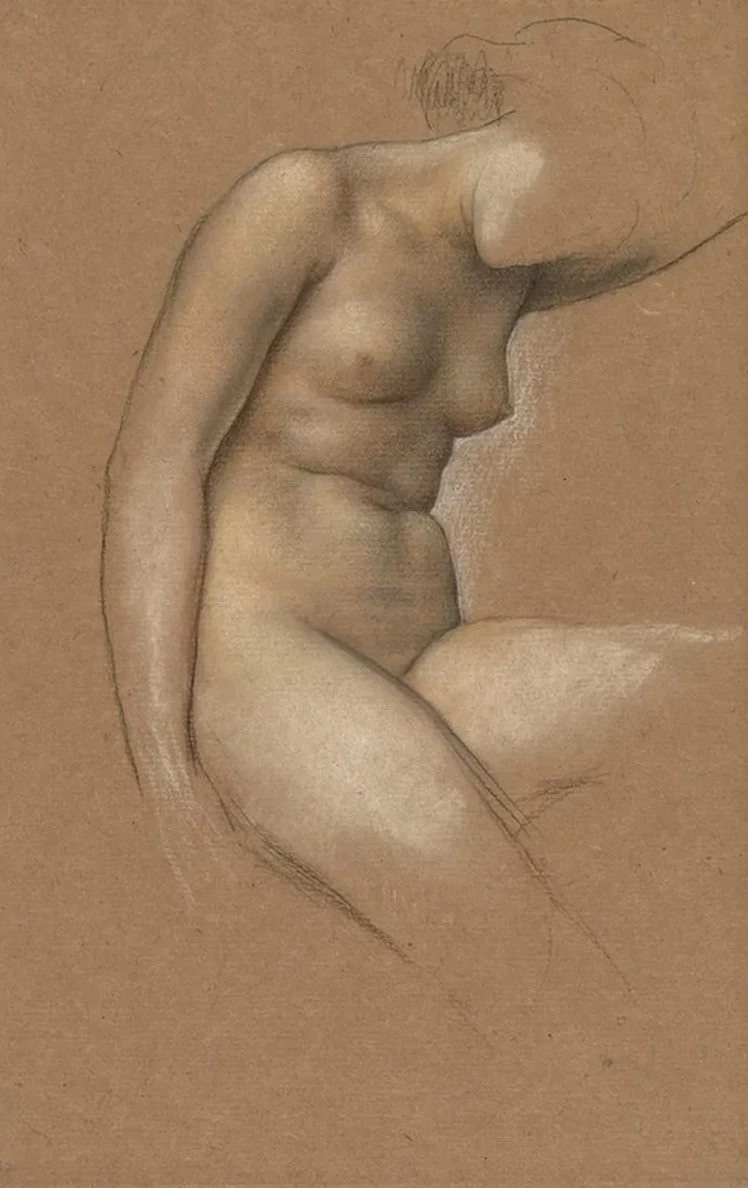 Female Nude Study for Moonbeams Dipping into the Sea