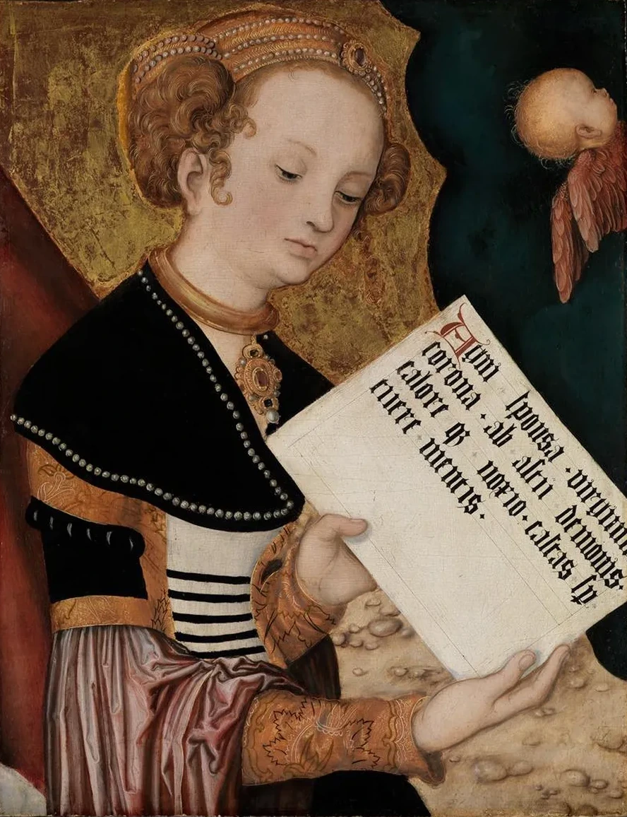 Female Saint with Scroll