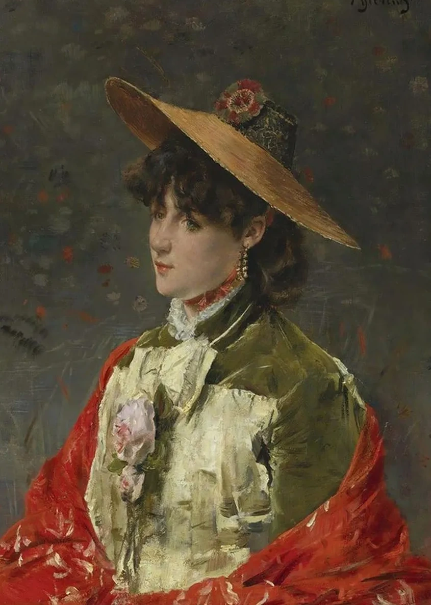 Femme Au Chapeau De Paille