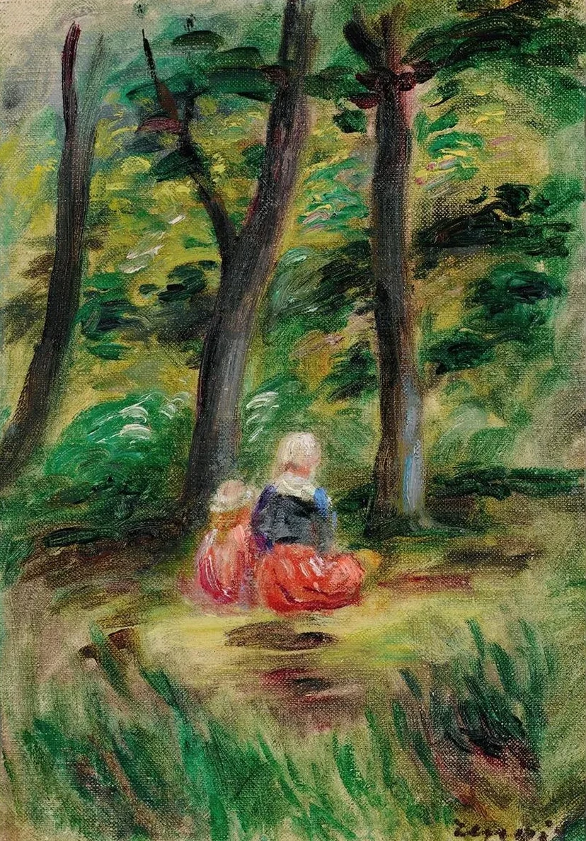 Femme Et Enfant Dans Un Paysage