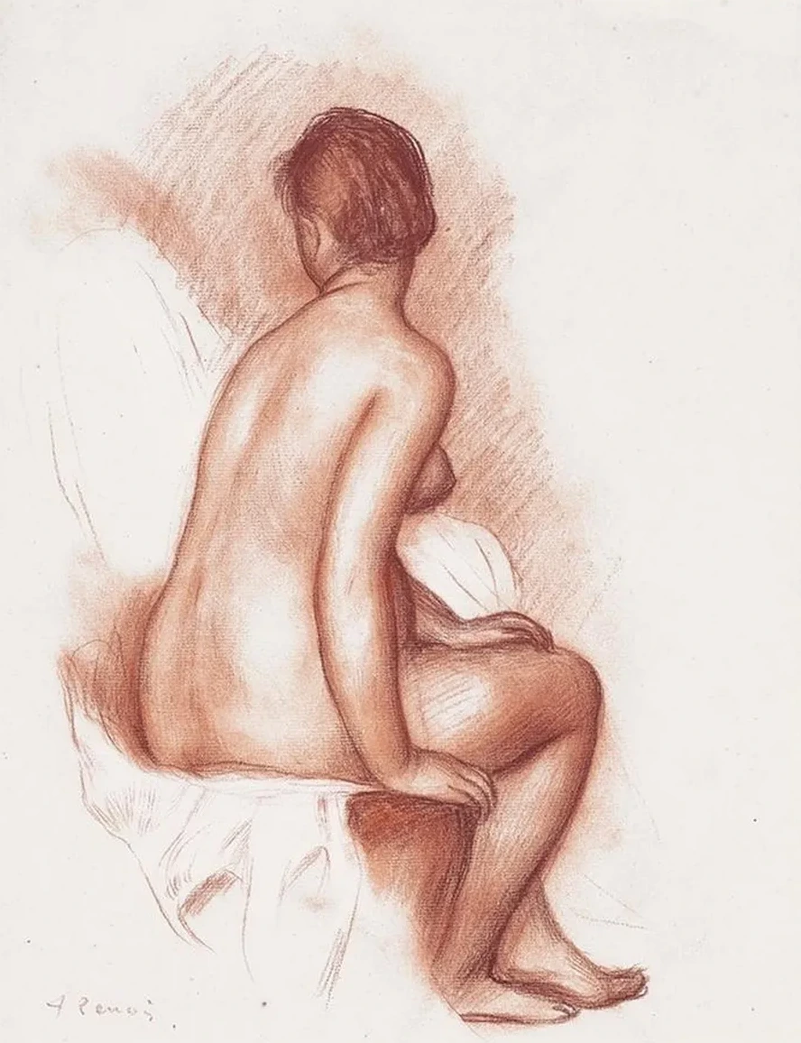 Femme Assise (baigneuse Assise Vue de Dos)