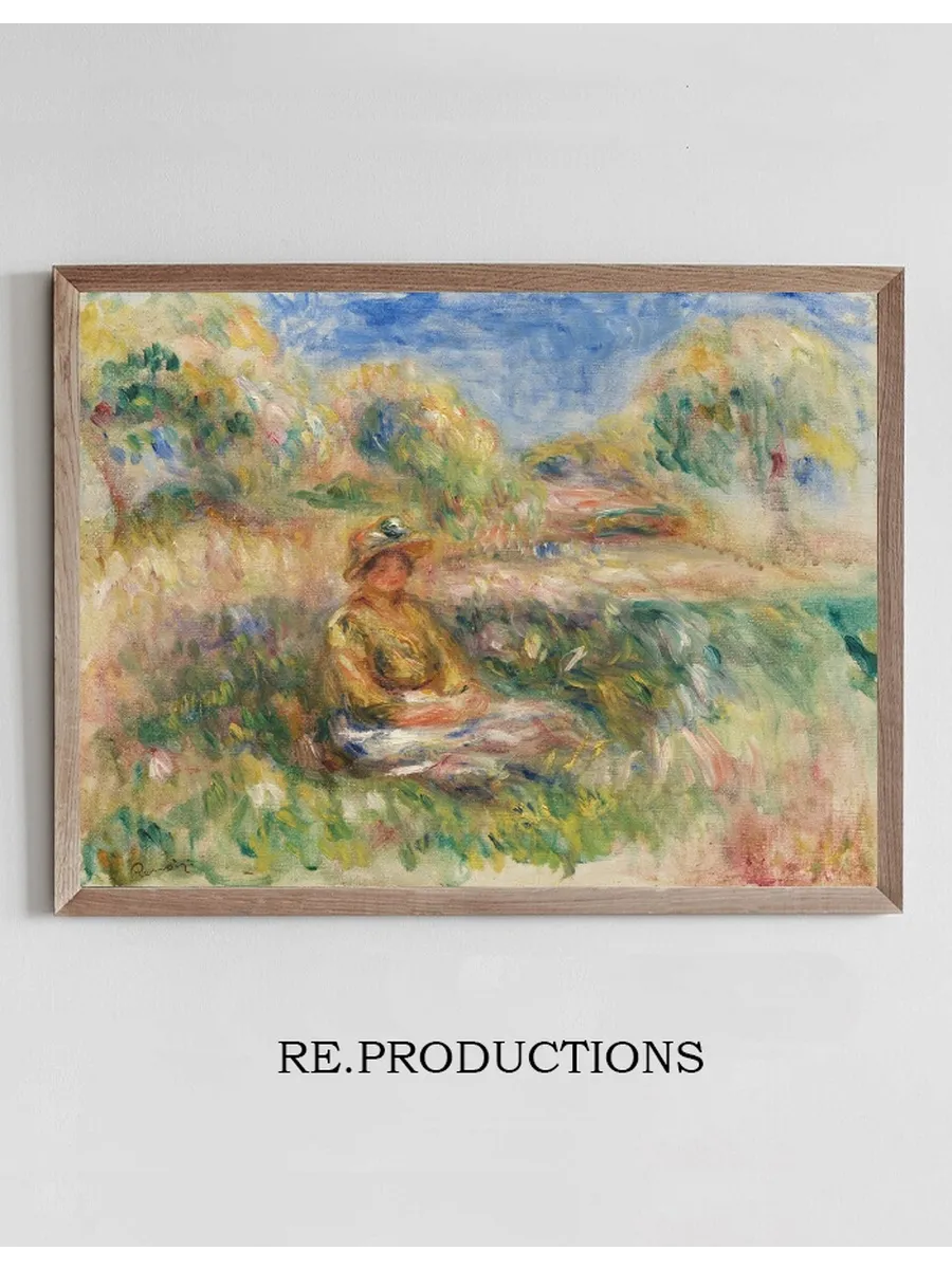 Femme Assise Dans Un Paysage