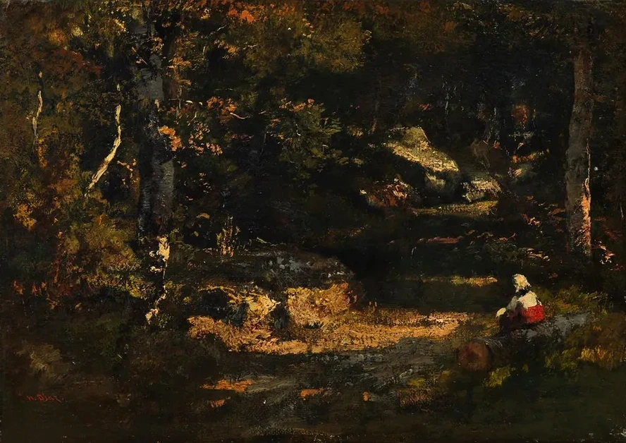 Femme Assise Sur Un Tronc D Arbre
