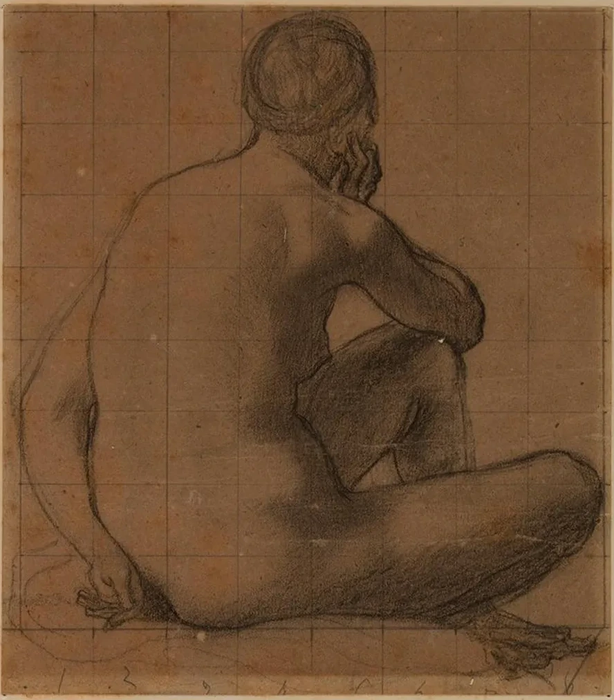 Femme Assise, Nue de Dos