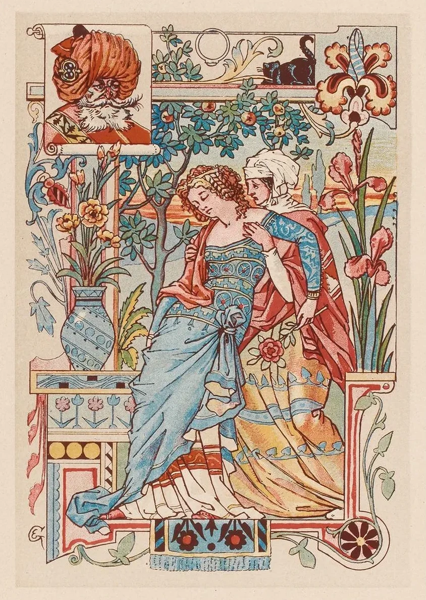 Femme Assoupie Dans les Bras de Sa Servante